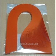 Бумага для квиллинга оранжевого цвета, размер 5 х297мм 107021 фото
