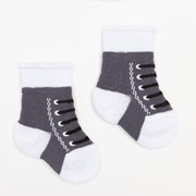 Носки детские махровые, цвет серый, размер 8 фото