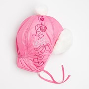 Шапка 'Китти' для девочки, цвет розовый, размер 48 фото
