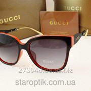 Женские солнцезащитные очки Gucci 62234 цвет черный с красным фотография