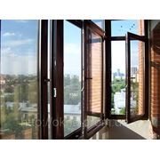 Ламинированная балконная рама с двухкамерным стеклопакетом фото