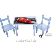 Столик и стулья детские набор “Тачки“ голубой фото