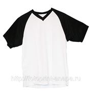 Фото на футболке «Унисекс» черные рукава V-горло р.48 (L) фото