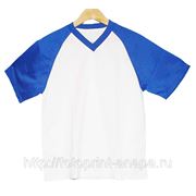 Фото на футболке «Унисекс» синие рукава V-горло р.46 (M) фото