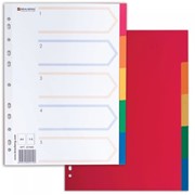 Разделитель пластиковый BRAUBERG, А4, 5 листов, по цветам, оглавление, Китай, 221846 фотография