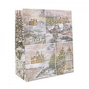 Пакет подарочный “Зимний лес“ 18см х 21см фотография