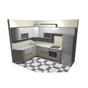 Угловая кухня с радиусными фасадами фото