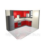 Кухня красный металик фото