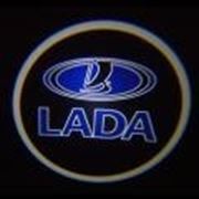 Подсветка дверей с логотипом LADA