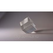Объёмная лазерная гравировка в стекле (кристалле) - Куб со скосом 60х60х60 фото