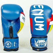 Перчатки боксерские кожаные на липучке VENUM ELITE NEO (р-р 10-12oz, синий) фотография