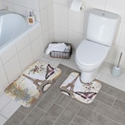 Набор ковриков для ванны и туалета Доляна «Французский стиль», 2 шт: 39×45, 45×73 см