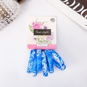 Резинки для волос “Цветочный орнамент“ (набор 6 шт.), голубые цветы фотография