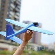 Самолет метательный планер, синий, 30 см фотография