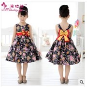 Одежда женская Vogue of new fund of 2014 summer wear han edition girls summer wear black floral cotton princess dress is free shipping, код 1717390511 фото