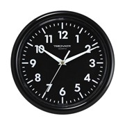 Часы настенные TROYKA 21200204, круг, черные, черная рамка, 24,5х24,5х3,1 см фото