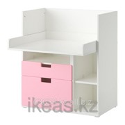 Столик для игр с 2 ящиками, белый, розовый СТУВА фотография