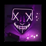 Неоновая маска Судная Ночь (фиолетовая) фото