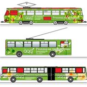 Реклама на транспорте – трамвай, троллейбус, автобус. фото
