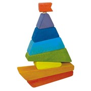 "Кораблик" Разноцветная деревянная пирамидка
