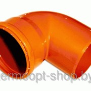 Колено канализационное 110/90 оранжевое фотография
