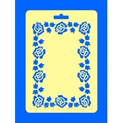 Товары для хобби Созвездие ПКФ Трафарет №19 Рамка прямоугольная “Розы“ 14*20 см фото