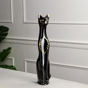Копилка "Кот", глазурь, чёрная, керамика, 42 см