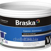 Краска акриловая Braska класса Premium влагостойкая супербелая 7кг