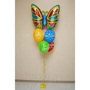 Бабочка + 5 шаров с рисунком фото