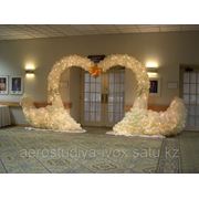 “Лебеди“ арка из воздушных шаров фото