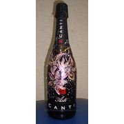 Подарочное шампанское с росписью и кристаллами сваровски фото
