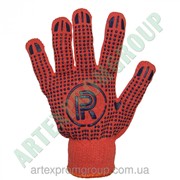 Перчатки трикотажные с точкой ПВХ оранжевые (Украина) фото