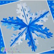Фигура Снежинка №4 фольгированная серебристо-синяя 60 см. фото