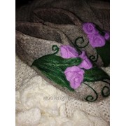 Тапочки “Сиреневые цветы“ теплый подарок фото