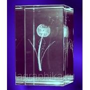Объёмная лазерная гравировка в стекле (кристалле) - Параллелепипед-«подсвечник» 50х50х100 фото