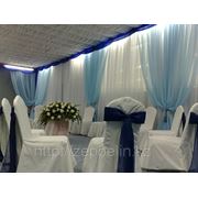 Оформление зала тканью на свадьбу фото