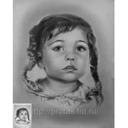 Детский портрет, портрет с фотографии, заказ портрета карандашом, сухая кисть, рисунок фото
