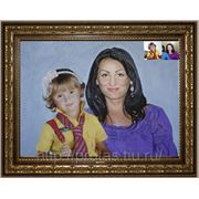 Семейный портрет с фотографии маслом, парный портрет маслом фото
