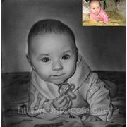 Маленькая Анютка, портрет с фотографии,современный портрет сухая кисть Москва фото
