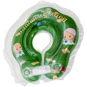 Круг на шею Baby Swimmer для купания детей от 0 до 24 месяцев зеленый полуцвет+погремушка ;DS02G-B