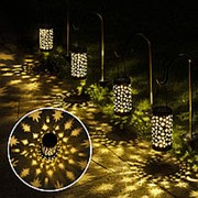 Солнечный фонарь, подвесной светильник LED Водонепроницаемы Двор Сад Лампа Декор На открытом воздухе фотография