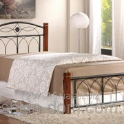 Кровать односпальная Миранда из натурального дерева и металла фото