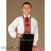 Сорочка для мальчиков с красной вышивкой (chs-23-02)