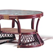 Столы, столики стеклянные из ротанга, столовая мебель из ротанга фото
