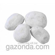 Натуральный камень галька мраморная белая Каррара 60-100 мм фотография