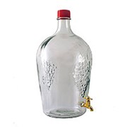 Бутылка стеклянная “Ровоам“ 4,5 л, с крышкой, с краником фото