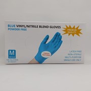 Перчатки Wally Blend M голубые Нитриловые с добавлением винила, 100 шт (50 пар) фото
