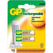 Аккумуляторы GP Batteries NiMH AAA 650mAh (65AAAHCRA-2CPUEC2) комплект - 2 штуки, блистер 14/140 фото