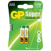 Батарейки GP Batteries Super Alkalin AAA (LR03/24A-CR2) комплект - 2 штуки, блистер 10/80 фото