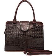 Женская кожаная сумка коричневая фото